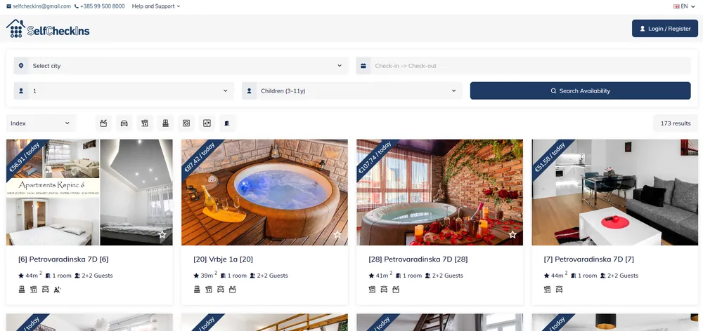 SelfCheckIns — Postojeća snimka web stranice; aktualni izgled može se razlikovati.